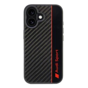Kitos prekės Audi  Audi Carbon Fiber Stripe Case for iPhone 16 6.1" - Black 