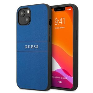 Citas preces Guess  Guess Saffiano Strap Case for iPhone 13 mini 5.4" - Blue 
