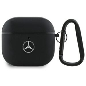 Kitos prekės Mercedes-Benz  Mercedes MEA4CSLBK AirPods 4 cover black/black Leather Metal Logo 