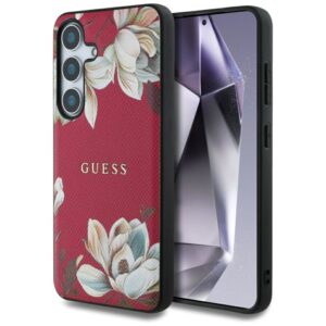 Kitos prekės Guess  Guess Grained Printed Flower Pattern MagSafe case for Samsung Galaxy S25 fuchsia 