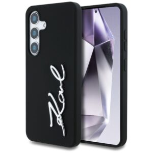 Kitos prekės Karl Lagerfeld  Case Karl Lagerfeld Silicone Metal Signature Logo Samsung Galaxy S25 black 