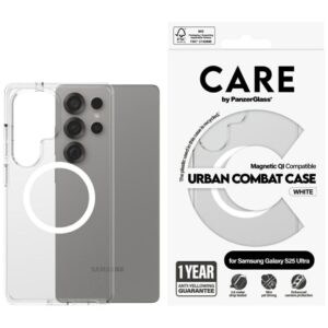 Citas preces Panzer Glass  CARE by PanzerGlass Flagship Urban Combat White QI Case for Samsung Galaxy S25 Ultra - Transparent 