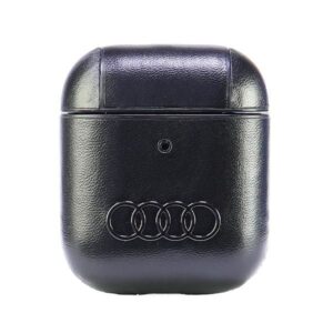 Kitos prekės Audi  Audi Leather Big Logo Case for AirPods 1 / 2 - Black 