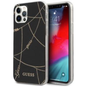 Kitos prekės Guess  Guess Gold Chain Collection iPhone 12 Pro Max 6.7" Case - Black 