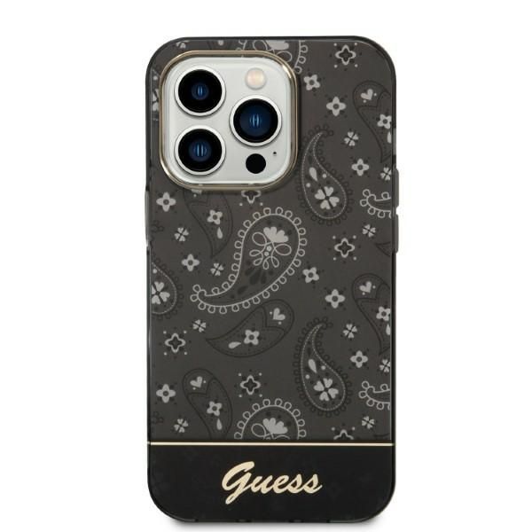 Citas preces Guess Guess Bandana Paisley Case for iPhone 14 Pro Max 6.7" - Black