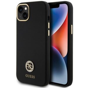 Citas preces Guess  Guess Silicone Logo Strass 4G Case for iPhone 15 Plus / 14 Plus 6.7" - Black 