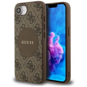 Kitos prekės Guess  Guess 4G Circle Classic Logo MagSafe case for iPhone 16e - brown 