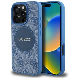 Kitos prekės Guess  Guess 4G Circle Classic Logo MagSafe case for iPhone 16 Pro - blue 