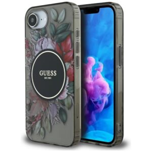 Kitos prekės Guess  Guess IML Flowers MagSafe iPhone 16e Case - Black 