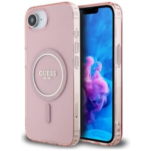 Kitos prekės Guess  Guess IML Glitter Circle MagSafe case for iPhone 16e - pink 