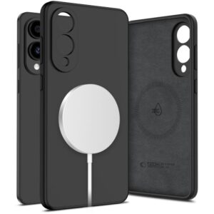 Citas preces Tech-Protect  Tech-Protect Liquid Silicone MagSafe case for Samsung Galaxy S25 Edge - black 