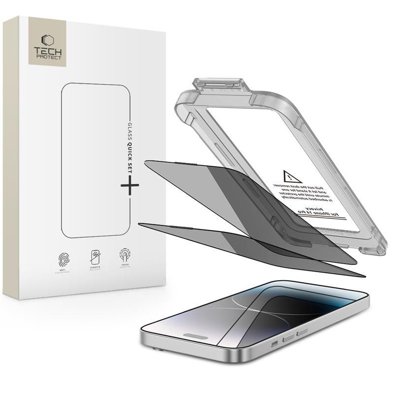 Citas preces Tech-Protect Tech-Protect Quick Set Spy+ Privacy Glass 2-pack for iPhone 14 Pro