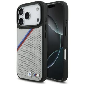 Другие товары BMW  BMW M Tricolor Metal Logo MagSafe Case for iPhone 17 Pro - Gray 