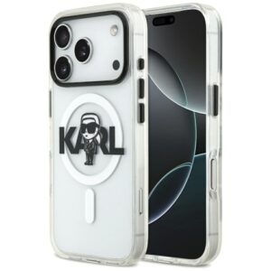 Kitos prekės Karl Lagerfeld  Karl Lagerfeld IML Karl Sketch Logo MagSafe Case for iPhone 17 Pro - Transparent 