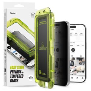Kitos prekės Ringke  Ringke Easy Slide 2-pack Privacy Glass for iPhone 17 Pro - Black 