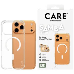 Citas preces Panzer Glass  CARE by PanzerGlass Fashionable Samba Case w. White MagSafe for iPhone 17 Pro Max - Transparent 