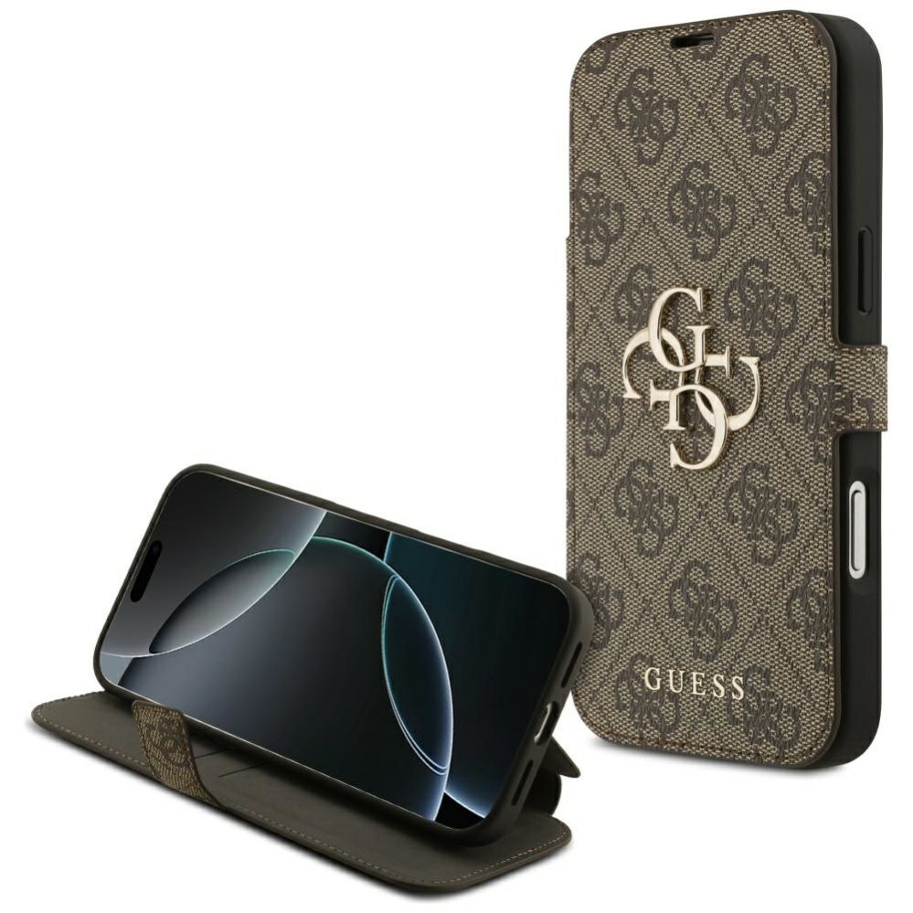 Citas preces Guess Guess Book 4G Metal Logo Case for iPhone 17 Pro Max - Brown
