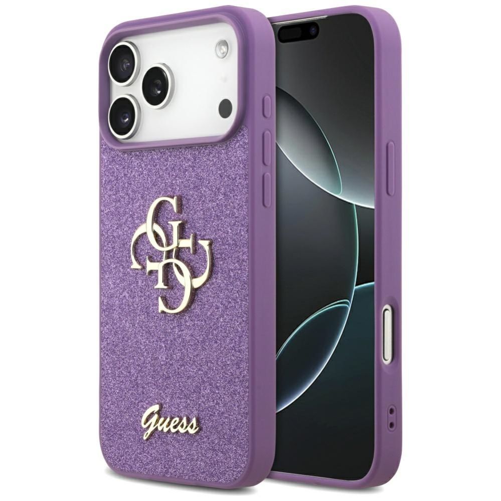 Citas preces Guess Guess Fixed Glitter Big 4G case for iPhone 17 Pro Max - purple