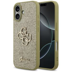 Kitos prekės Guess  Guess Fixed Glitter Big 4G case for iPhone 17 - gold 