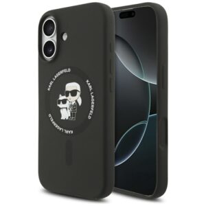 Citas preces Karl Lagerfeld  Karl Lagerfeld Silicone Karl&Choupette Ring MagSafe Case for iPhone 17 - Black 
