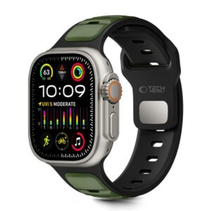 Citas preces Tech-Protect  Tech-Protect IconBand Line Strap for Apple Watch 44 / 45 / 46 / 49 mm - Black and Green 
