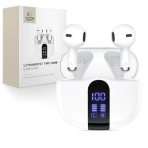 Kitos prekės Tech-Protect  Tech-Protect UltraBoost TWS Core G2 Headphones - White 