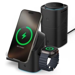 Kitos prekės Spigen  Spigen Essential EF223MS 3-in-1 QI2 Wireless Charger - Black 