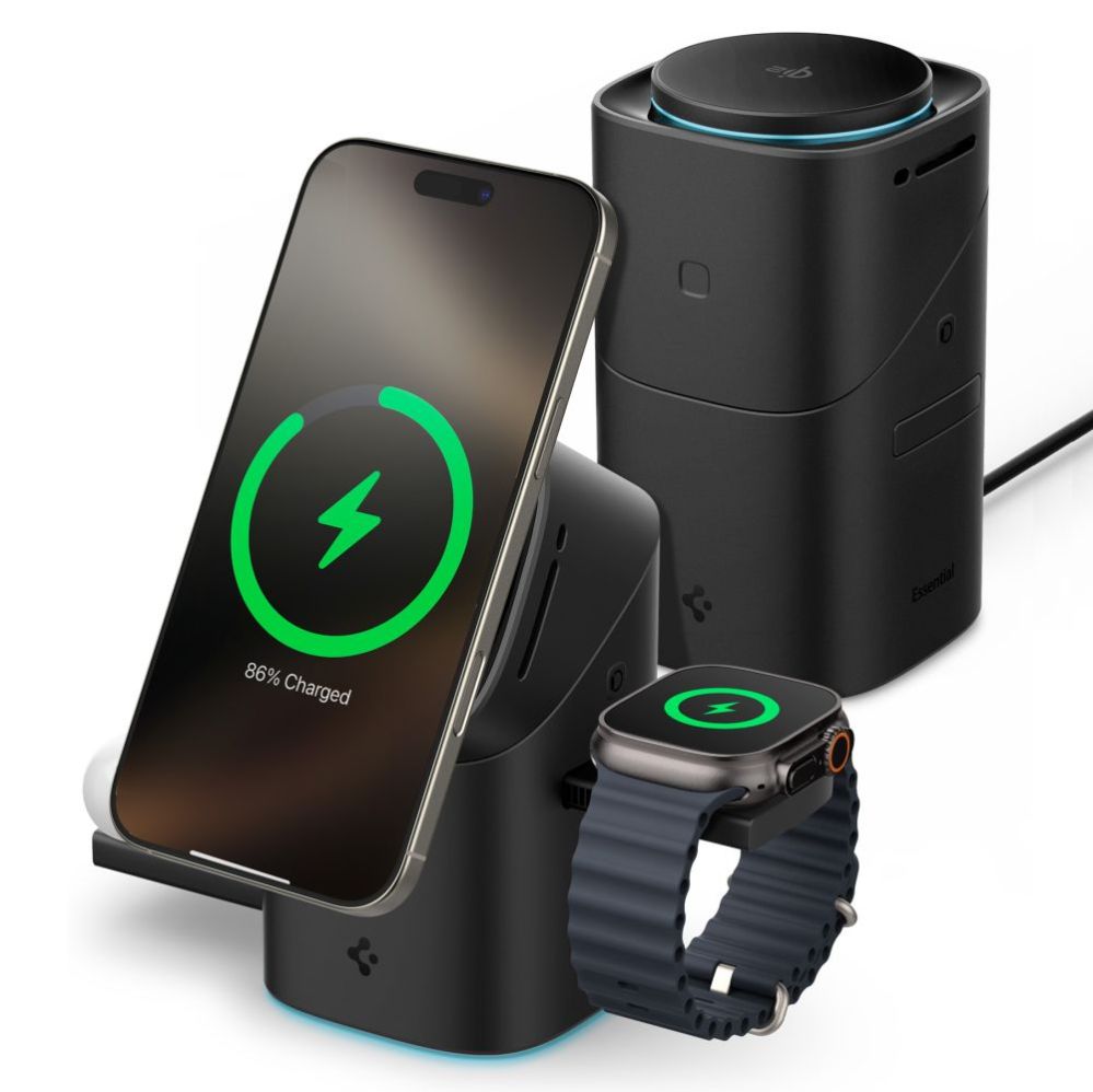 Muud kaubad Spigen Spigen Essential EF223MS 3-in-1 QI2 Wireless Charger - Black