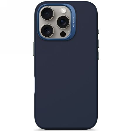 Muud kaubad Decoded Decoded AntiMicrobial Silicone Backcover Case with MagSafe for iPhone 16 Pro - Navy Blue