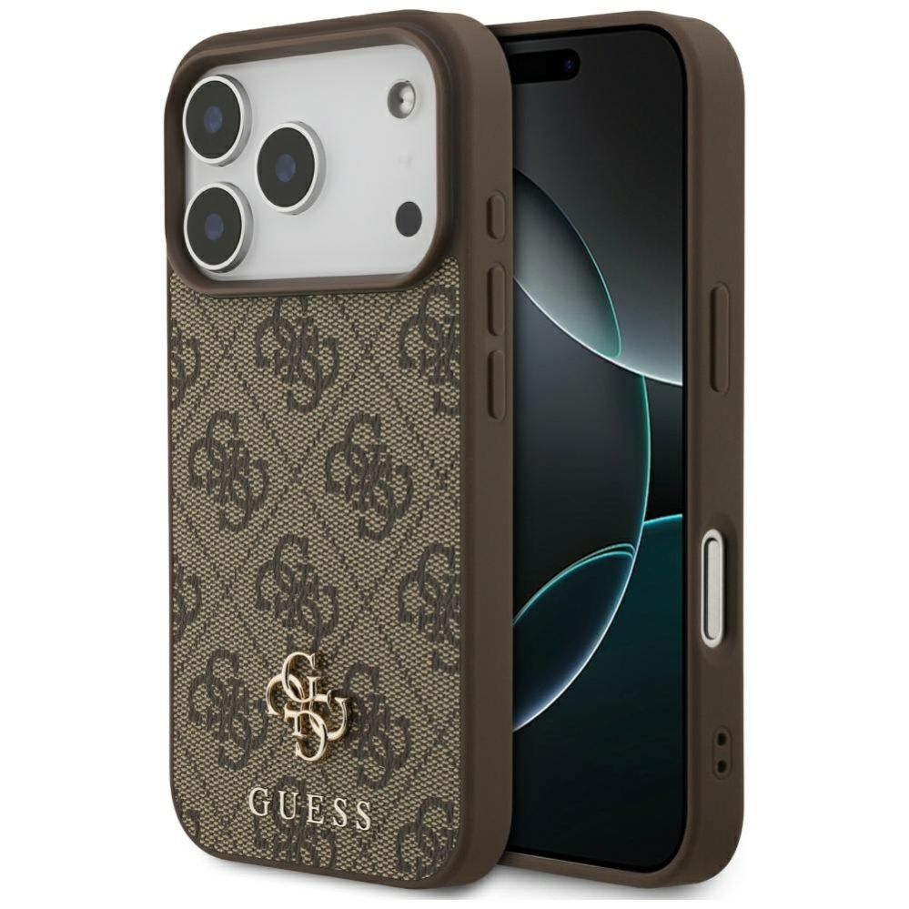 Citas preces Guess Guess 4G Small Classic Logo MagSafe case for iPhone 17 Pro - brown