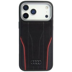Kitos prekės Audi  Audi R8 Genuine Leather MagSafe Case for iPhone 17 Pro Max - Black and Red 