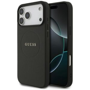 Kitos prekės Guess  Guess Grained Ring MagSafe case for iPhone 17 Pro Max - black 