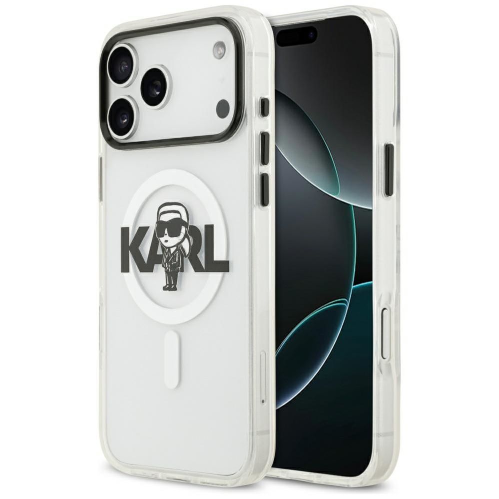 Citas preces Karl Lagerfeld Karl Lagerfeld IML Karl Sketch Logo MagSafe Case for iPhone 17 Pro Max - Transparent