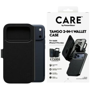Kitos prekės Panzer Glass  CARE by PanzerGlass Feature Tango 2in1 Wallet Case MagSafe for iPhone 17 Pro Max - Black 
