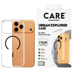 Kitos prekės Panzer Glass  CARE by PanzerGlass Flagship Urban Explorer Case w. Black MagSafe for iPhone 17 Pro Max - Transparent 