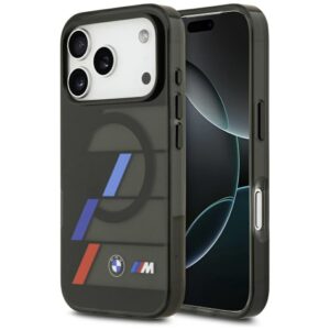 Kitos prekės BMW  BMW M IML Metal Buttons Tricolor Lines MagSafe Case for iPhone 17 Pro - Black 