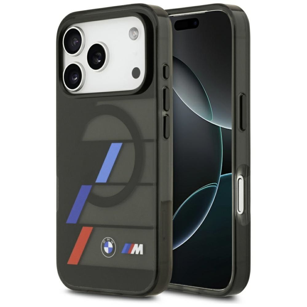 Citas preces BMW BMW M IML Metal Buttons Tricolor Lines MagSafe Case for iPhone 17 Pro - Black