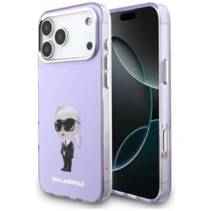 Citas preces Karl Lagerfeld  Karl Lagerfeld IML Aquarelle Karl & Choupette & Logo MagSafe Case for iPhone 17 Pro Max - Purple 