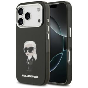Citas preces Karl Lagerfeld  Karl Lagerfeld IML Aquarelle Karl & Logo MagSafe Case for iPhone 17 Pro - Black 