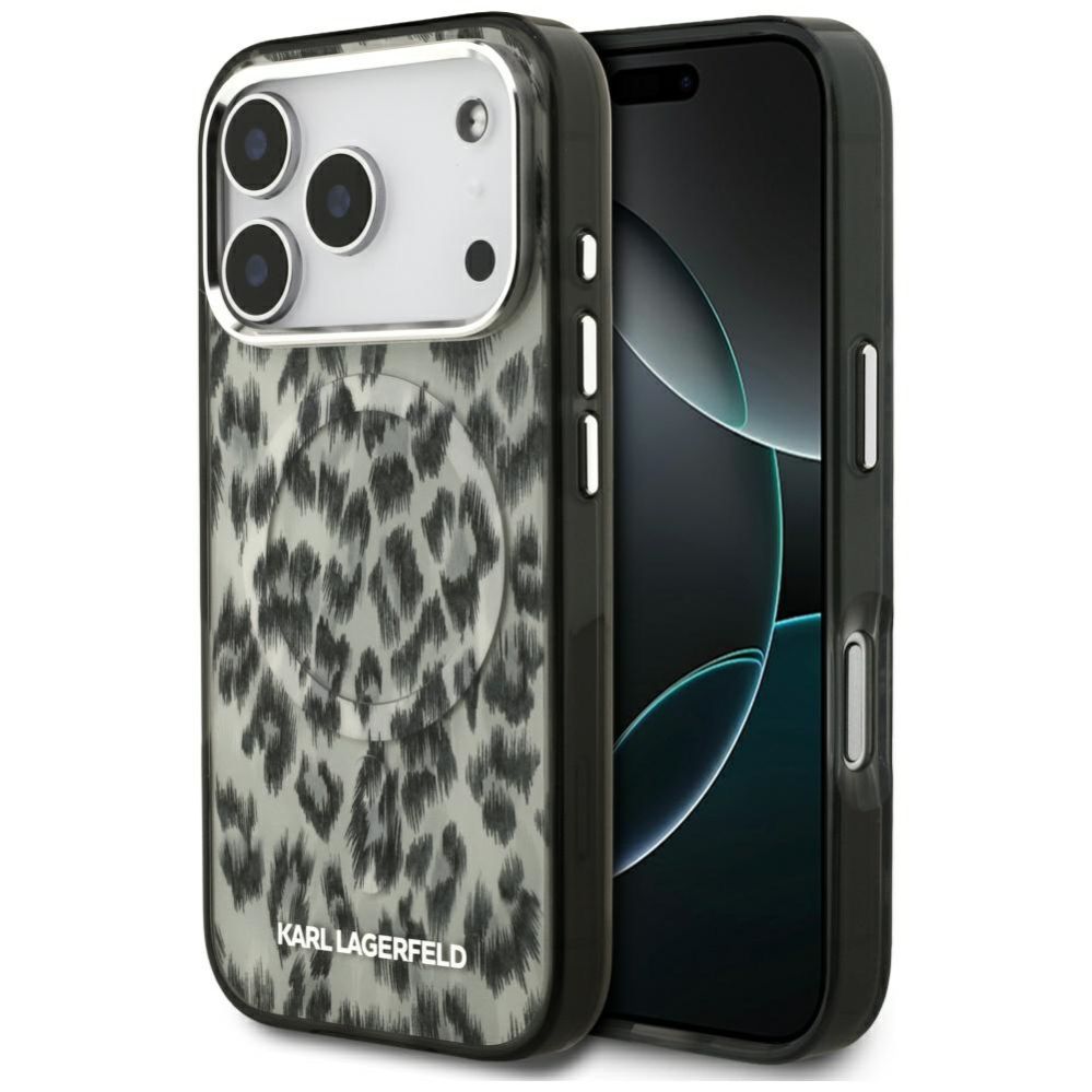 Citas preces Karl Lagerfeld Karl Lagerfeld IML Leopard Pattern MagSafe Case for iPhone 17 Pro - Brown
