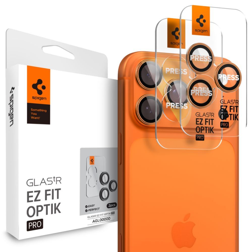 Muud kaubad Spigen Spigen Optik Pro Camera Lens Glass for iPhone 16 Pro / Max / 17 Pro / Max - Orange