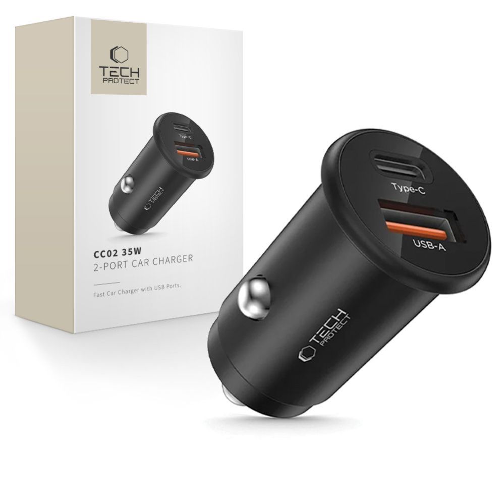 Muud kaubad Tech-Protect Tech-Protect CC02 35W Car Charger 2-Port USB-C / USB-A - Black