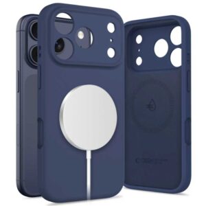 Citas preces Tech-Protect  Tech-Protect Silicone MagSafe Case for iPhone 17 Pro Max - Navy Blue 