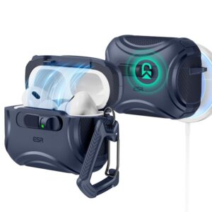 Citas preces ESR  ESR Cyber ​​FlickLock MagSafe Case for AirPods Pro 3 - Navy Blue 