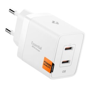 Kitos prekės Spigen  Spigen Essential EE472EU 2-port USC-C 47W wall charger - white 