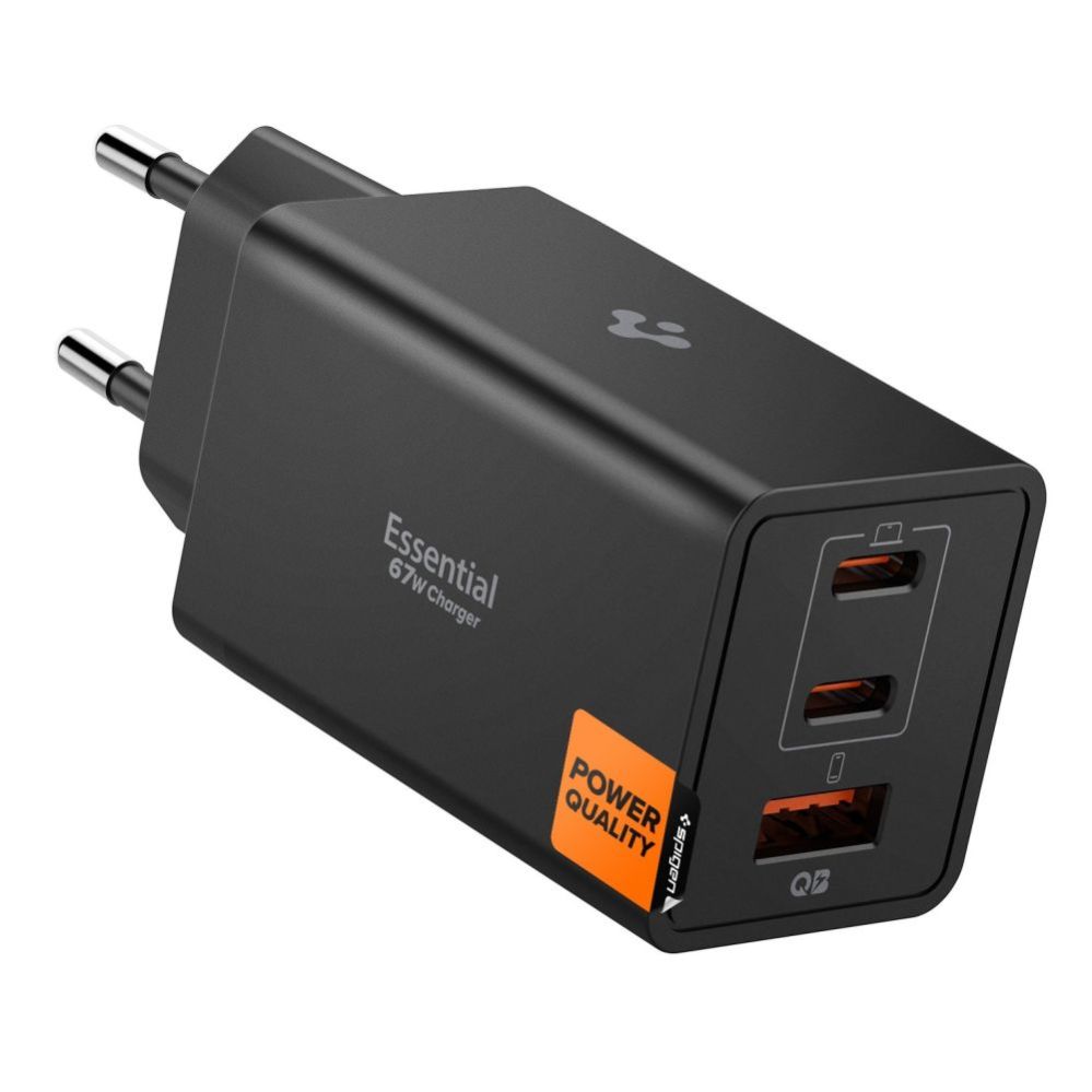 Muud kaubad Spigen Spigen Essential EE673EU 3-port charger 2xUSB-C 1xUSB-A 67W - black