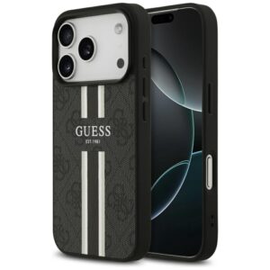 Kitos prekės Guess  Guess 4G Printed Stripes MagSafe case for iPhone 17 Pro - black 