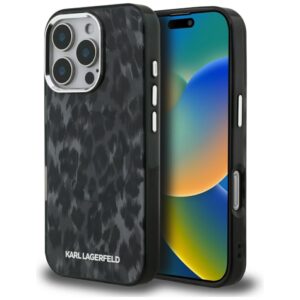 Kitos prekės Karl Lagerfeld  Karl Lagerfeld IML Leopard Pattern MagSafe Case for iPhone 16 Pro Max - Black 