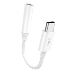 Kabelis Dudao  Dudao audio adapter headphone adapter from USB Type C to mini jack 3.5 mm white (L16CPro white) 