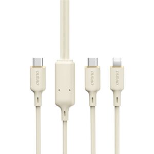 Kitas telefono priedas Dudao  Dudao L7SF 2in1 cable USB-C - USB-C / Lightning 100W 1.2m - beige 